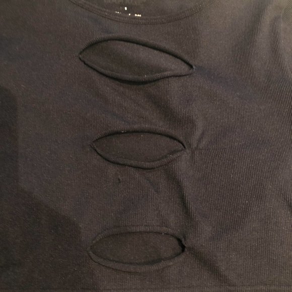 Garage, Black Three Holed Crop Top. Size US S. - Picture 3 of 5